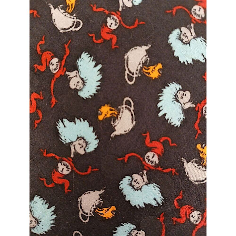 1996 Dr Seuss Tie Cat In The Hat Silk Thing 1 2 Blue Necktie Goldfish Collector - Picture 2 of 9